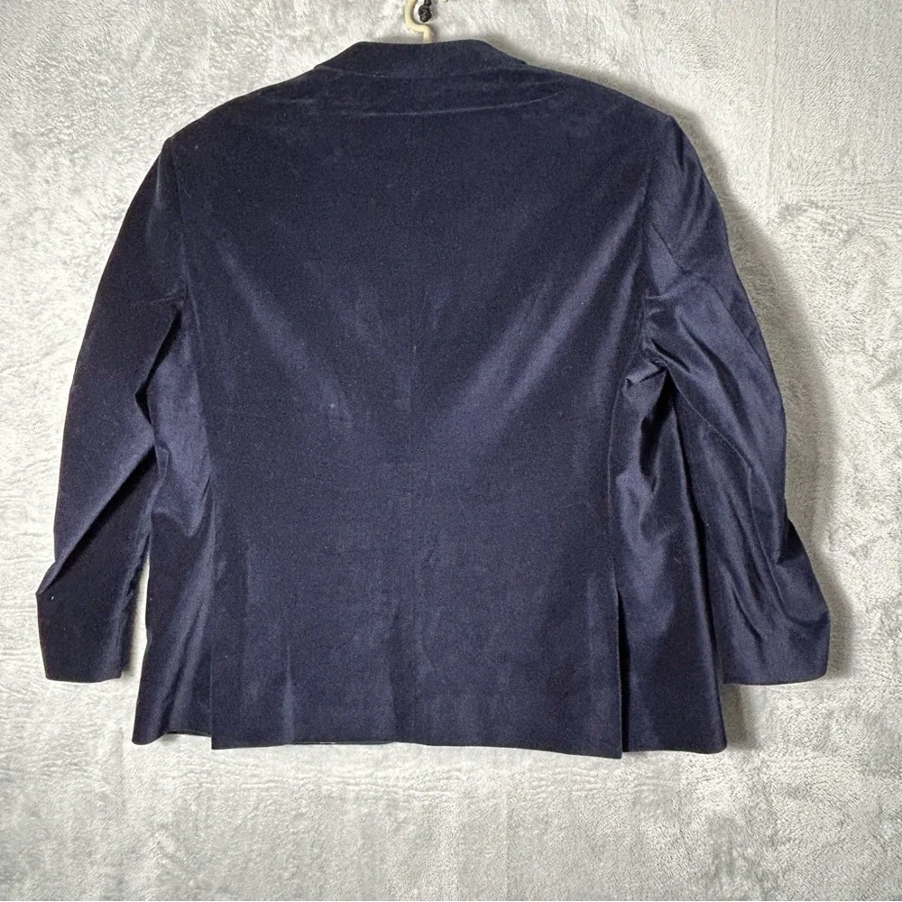 Oak Hill Blazer Mens 2XL 50 52R Blue Velvet‎ Business Event Travel Paisley Lined